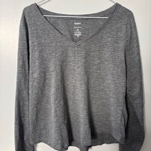 Sonoma Women's Heather Gray Cozy Comfy Long Sleeve Tee